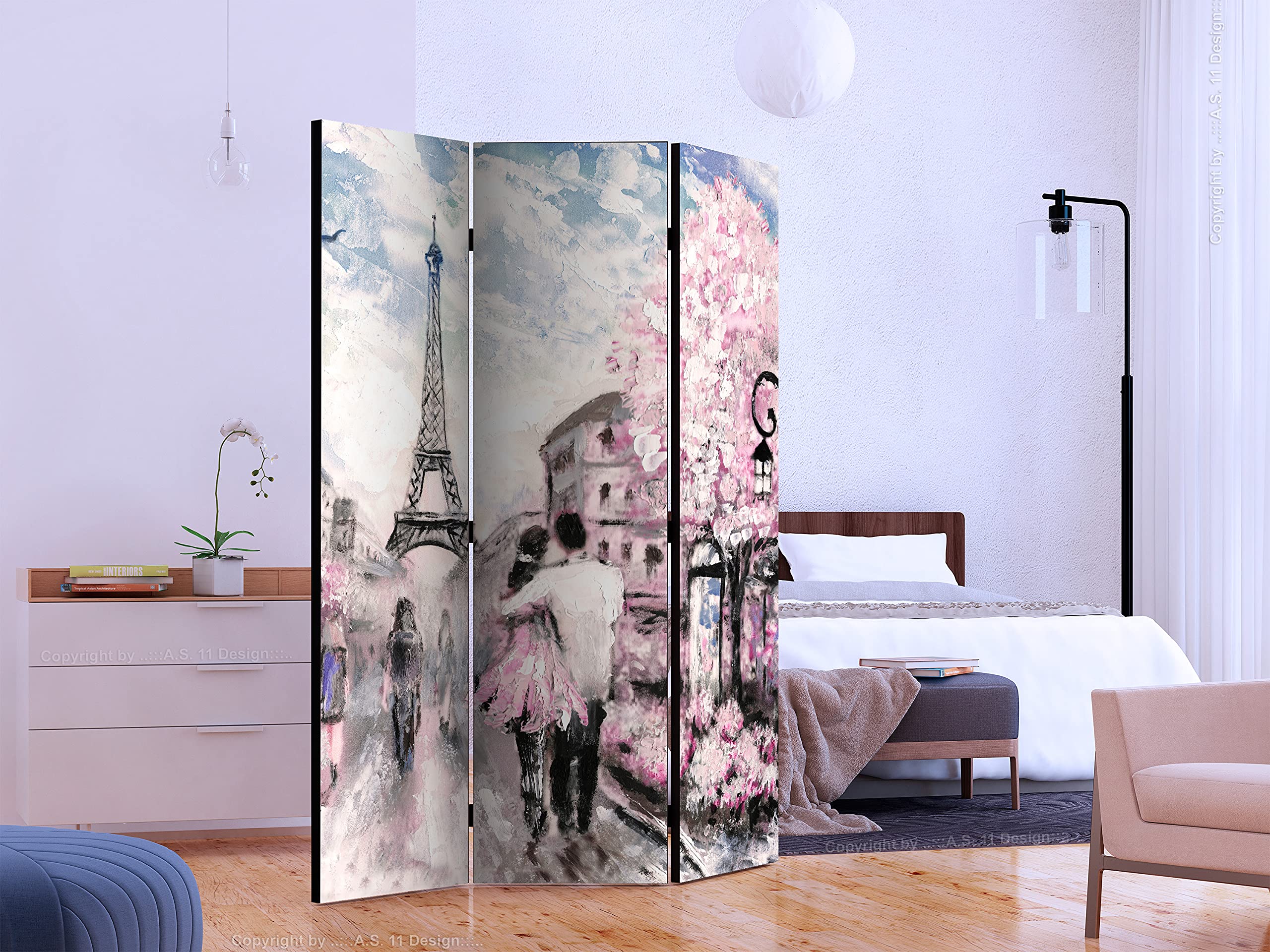 murando - Paravent Décoratif Intérieur Unilatéral, Arbres, 135x172 cm