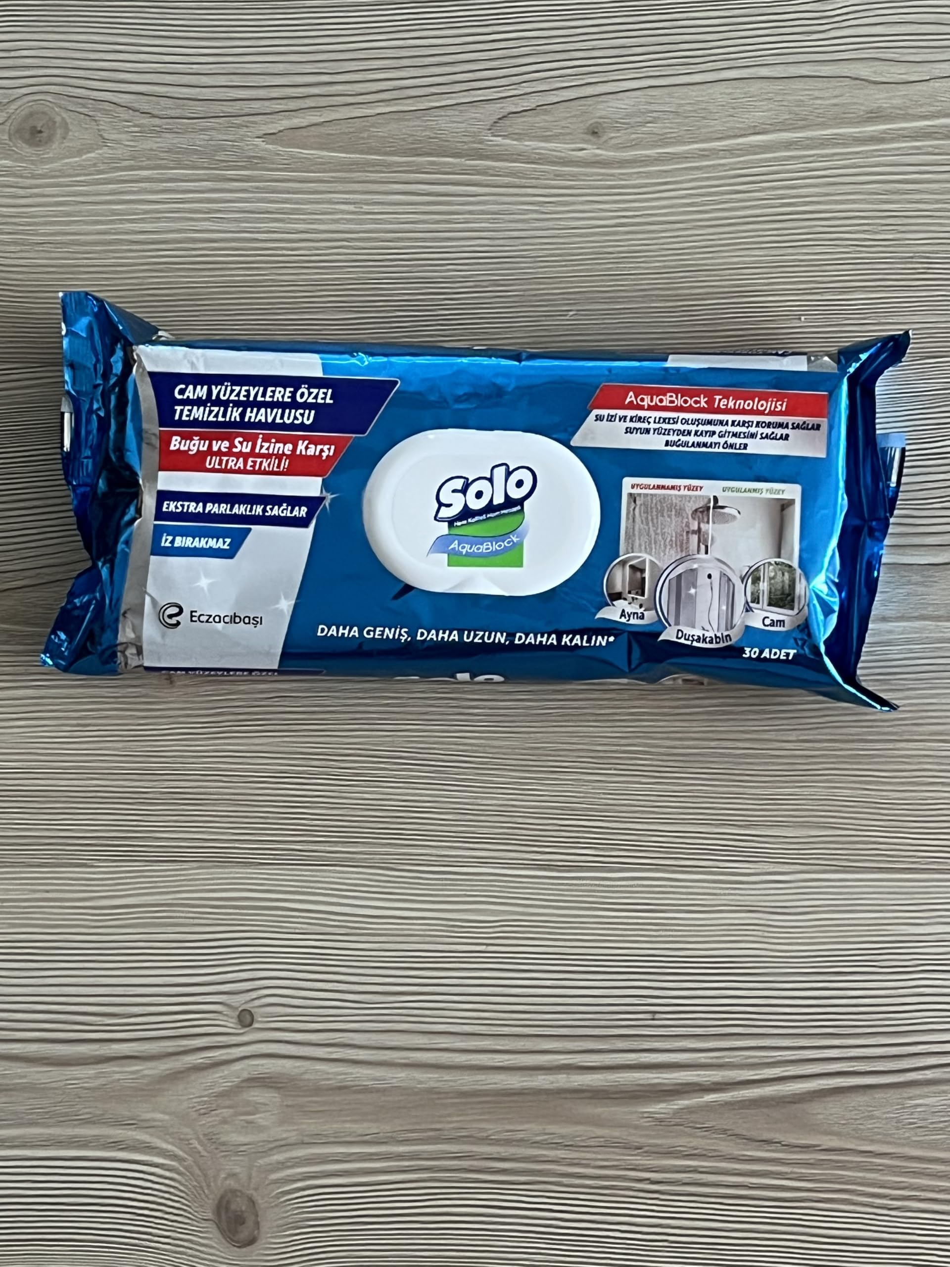 SOLO Aquablock Cam Yüzeylere Özel Temizlik Havlusu 30 Yaprak