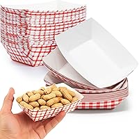Vista 1 de Bandejas de papel resistentes y resistentes a la grasa de 1 libra, paquete de 100 unidades, reciclables, mini cestas de cartón recubiertas. Bandeja