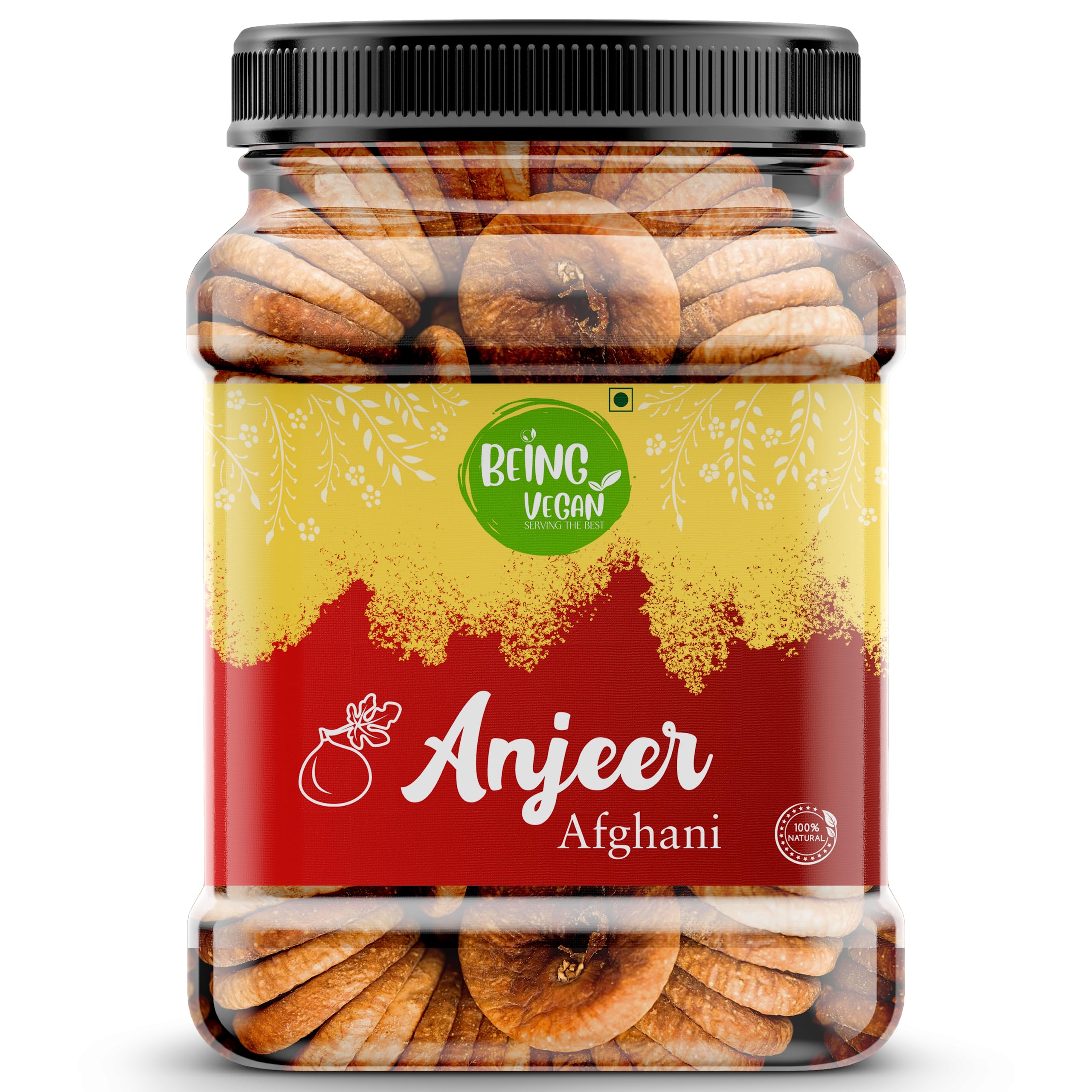 BEING VEGAN Afghani Anjeer Dried Figs | Natural, Rich in Iron, Fibre & Vitamins Fig, Afghanistan Anjir Dry Fruit Jar Pack (B0C7X61MX9) Amazon Price History, Amazon Price Tracker