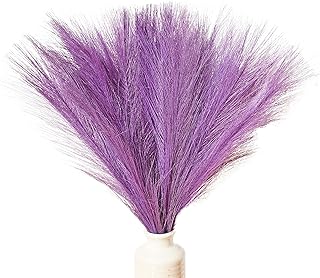ONLY ART 20pcs Purple Artificial Silk Pampas Grass 17â€ for Home Kitchen Wedding Party Special Event Spring Holiday Decorations