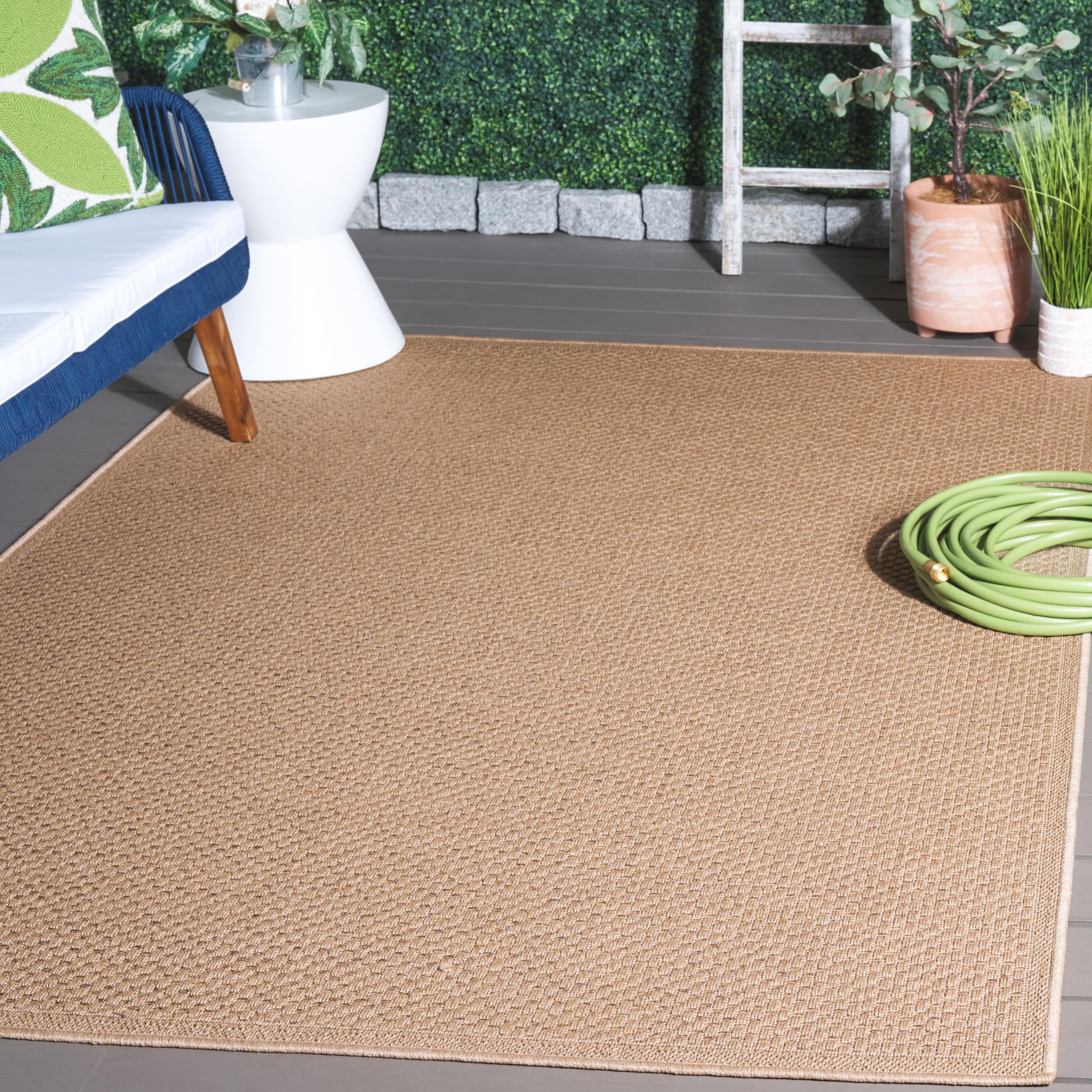 SAFAVIEH Washable Rug Outdoor Atrium Sisal Collection - 4' x 6', Beige, Non-Shedding & Easy to Clean, Ideal for Patio, Backyard, Mudroom (ATM100B)
