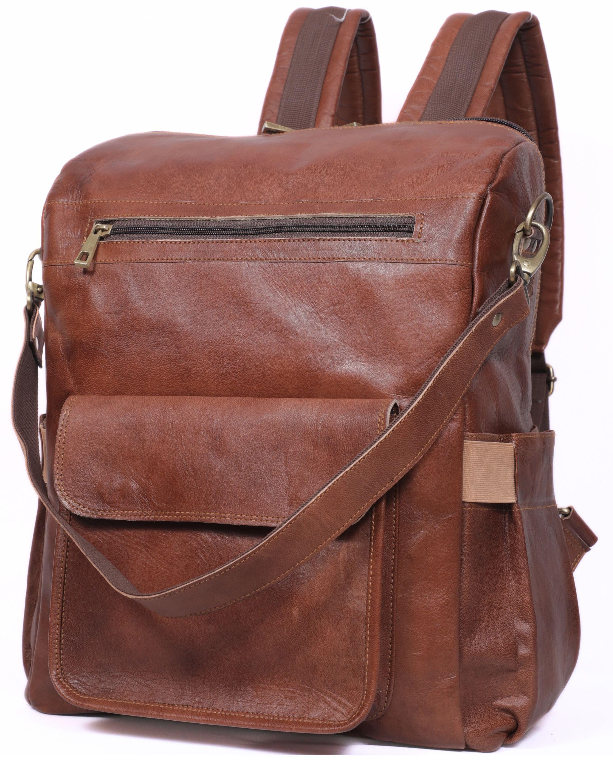 BagsifiGenuine Leather Laptop Backpack for Women Designer Brown Leather  Backpack Purse with Laptop Computer Compartment Best for Work