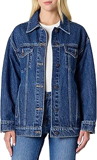 Women's Rigid Denim Oversized-Fit Trucker Jacket