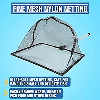 Vista 4 de Long Handle Fine Net Fish Tank Net – Retractable 24 inches
