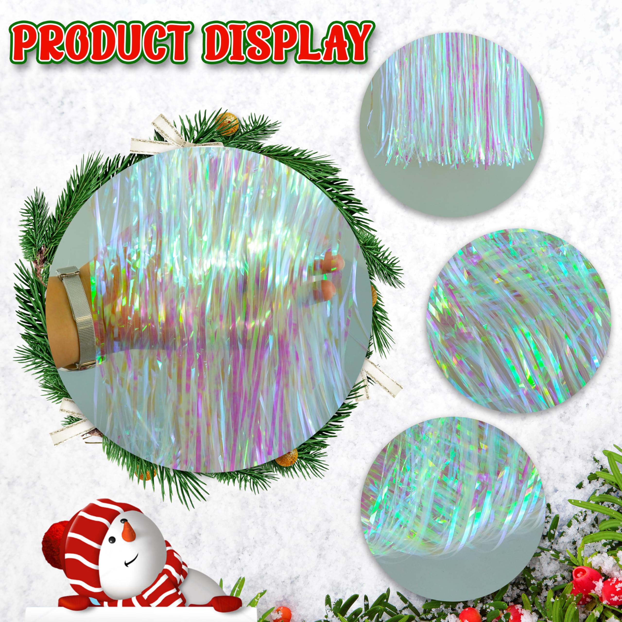 SRVertex SRV Hub® Pack of 5 Christmas Lametta Strands Angel Hair Xmas Tree Decoration - Image 3