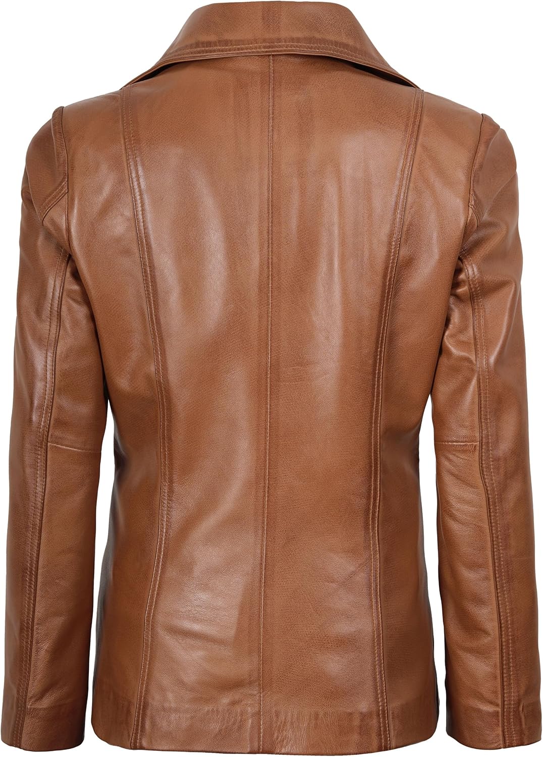 fjackets Women’s Real Lambskin Leather Blazer – Classic 2 Button Notched Lapel Workwear Leather Jacket Women - Image 4