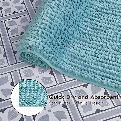 Miniatura 3 de Laura Ashley Tapete de baño de felpilla con mantequilla, absorbente, lanudo y antideslizante, alfombra de felpa para bañera y fregadero, 2 piezas