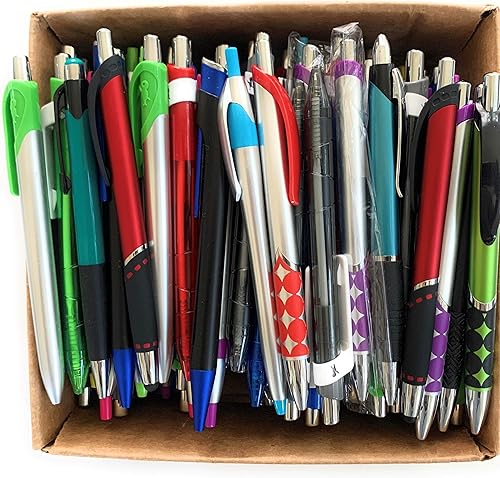 Bolígrafos de tinta surtidos de 2 libras plástico, metal, retráctil, tapa (aproximadamente 100 bolígrafos)