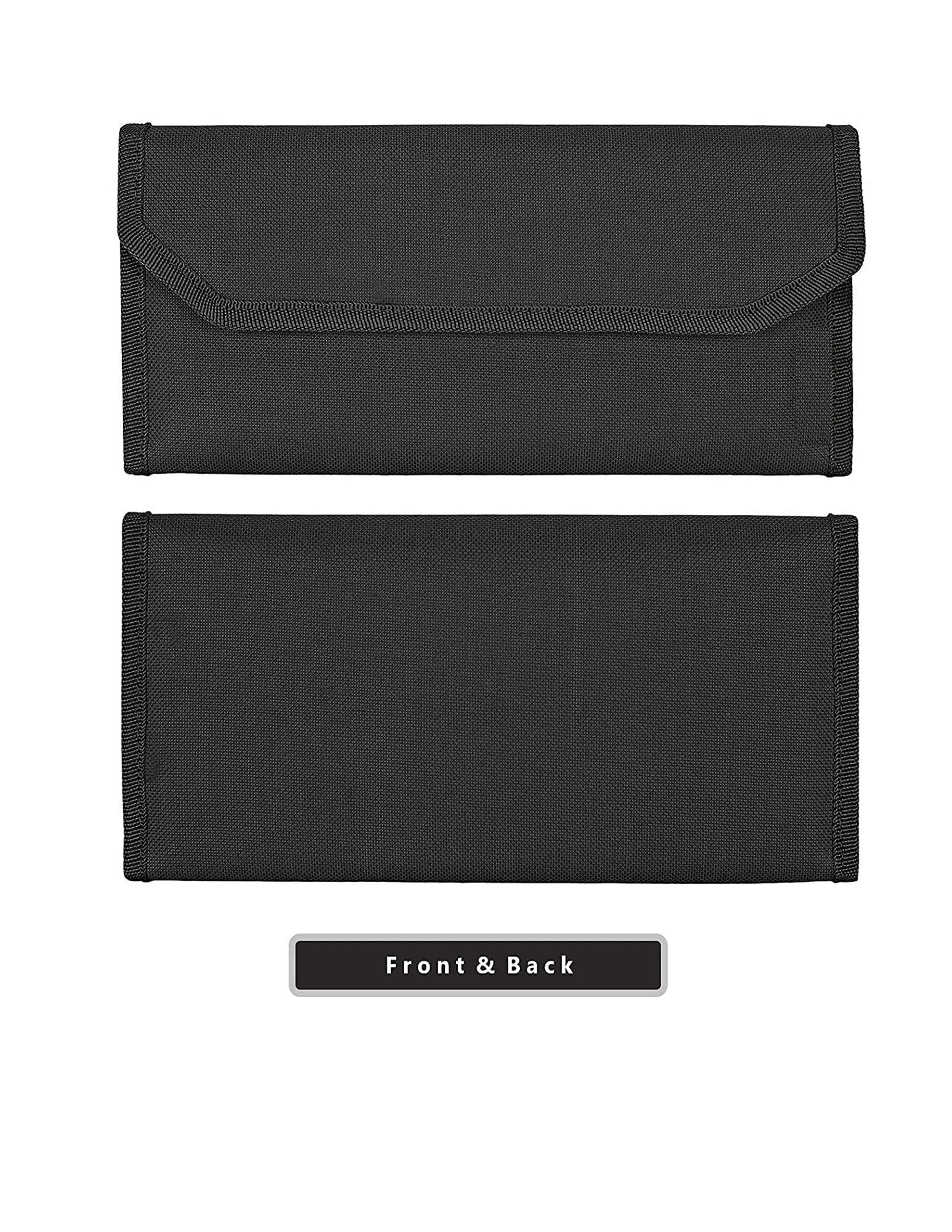 XUUG Matt Black Multiple Cheque Book Holder | Original Nylon Holds Upto 8 Cheque Books, Locker Key, Photo Slots, Credit/Debit Card Slots with Zipper. 1
