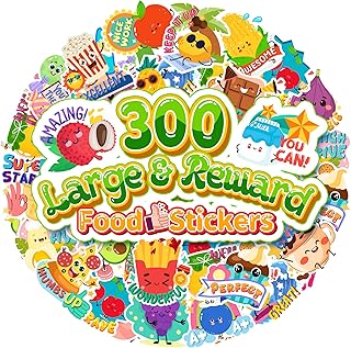 300PCS Large Scratch and Sniff Stickers, Scented Smelly Stickers for Kids, Bigger Motivational Reward