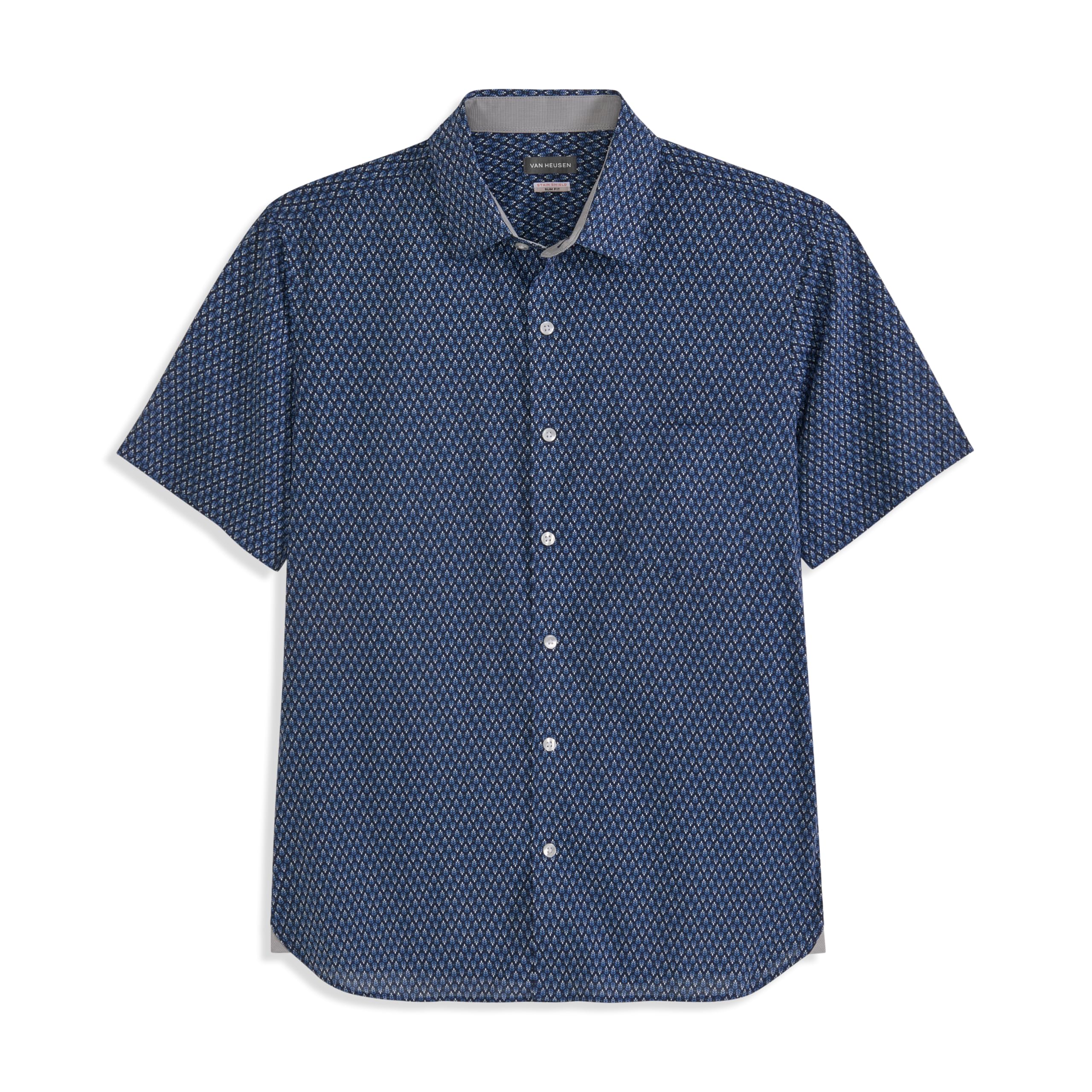 Van Heusen Men's Big and Tall Wrinkle Free Short Sleeve Button Down Shirt, No-Tuck Length