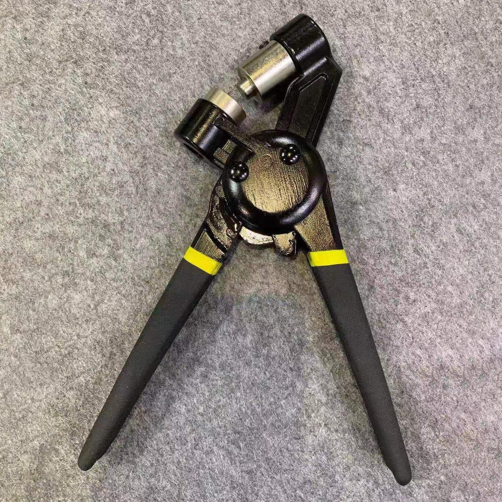 Kit di strumenti per occhielli tenuti in mano, pinza portatile per punzonatrice manuale con 500 occhielli argentati da 10 mm