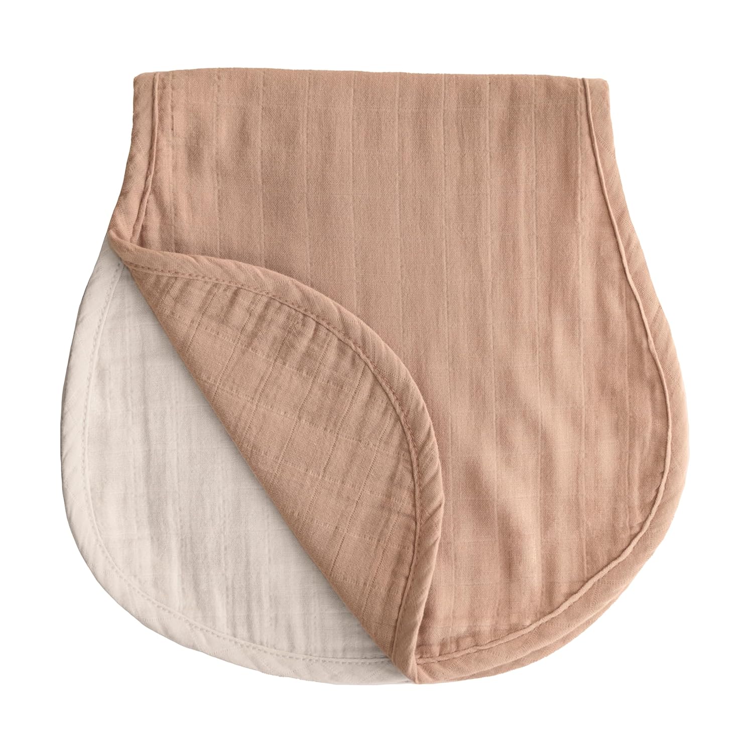 mushie Muslin Baby Burp Cloths | 100% Organic Cotton, Set of 2 (Natural/Fog)