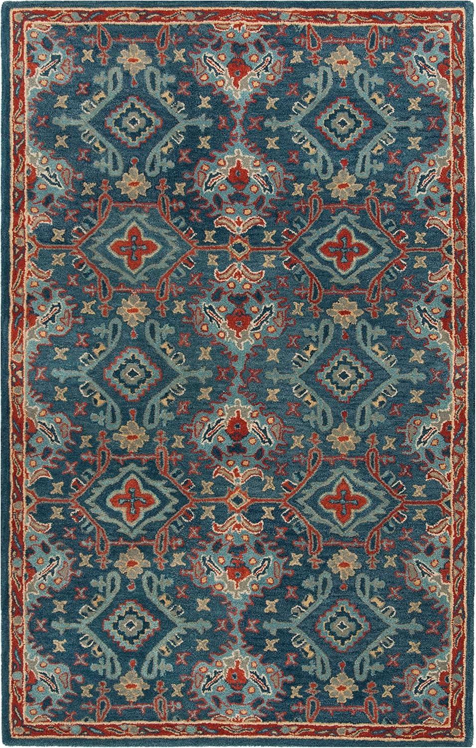 SAFAVIEH Heritage Collection Area Rug - 10' x 14', Blue & Multi, Handmade Traditional Oriental Wool, Ideal for High Traffic Areas in Living Room, Bedroom (HG422M)