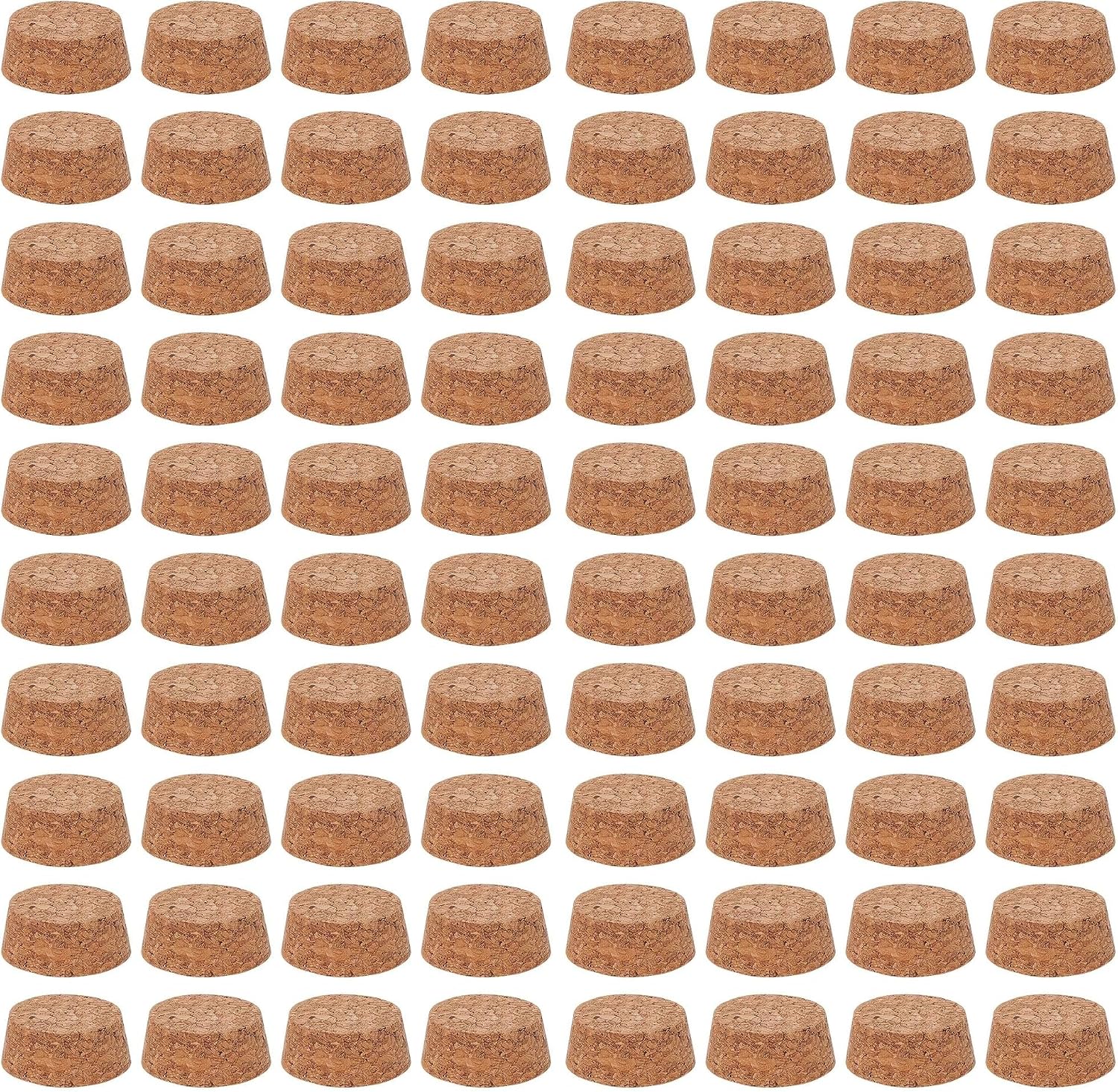 BENECREAT 20Pcs Wooden Tapered Cork Plugs, BurlyWood Soft Wood Corks for Wine Beer Bottle Crafts, 1.3inch in Bottom Diameter, 0.6inch Thick
