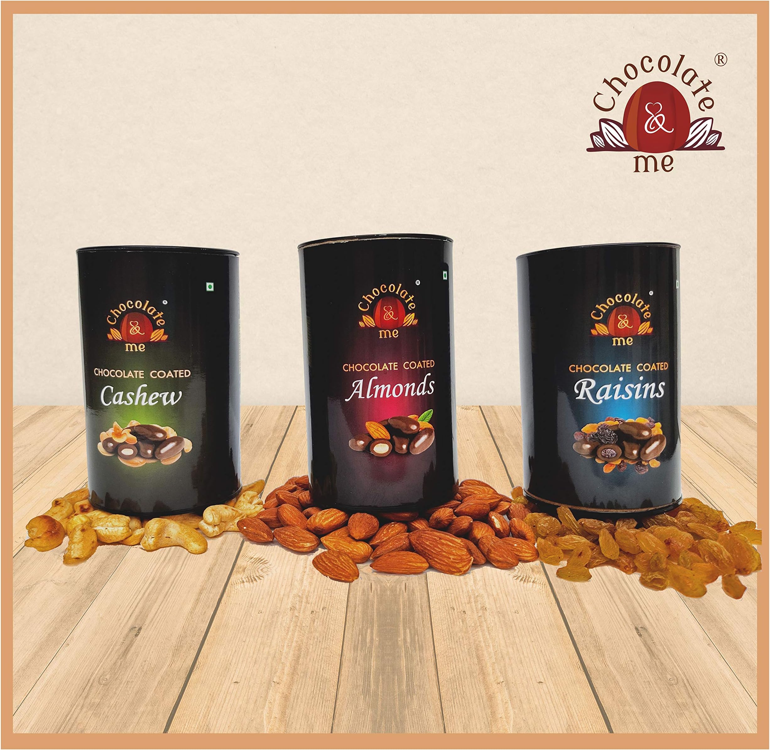 Chocolate and Me, Chocolate Coated Almonds, Cashews and Raisins, Chocolate Covered Nuts, 300 GMS,