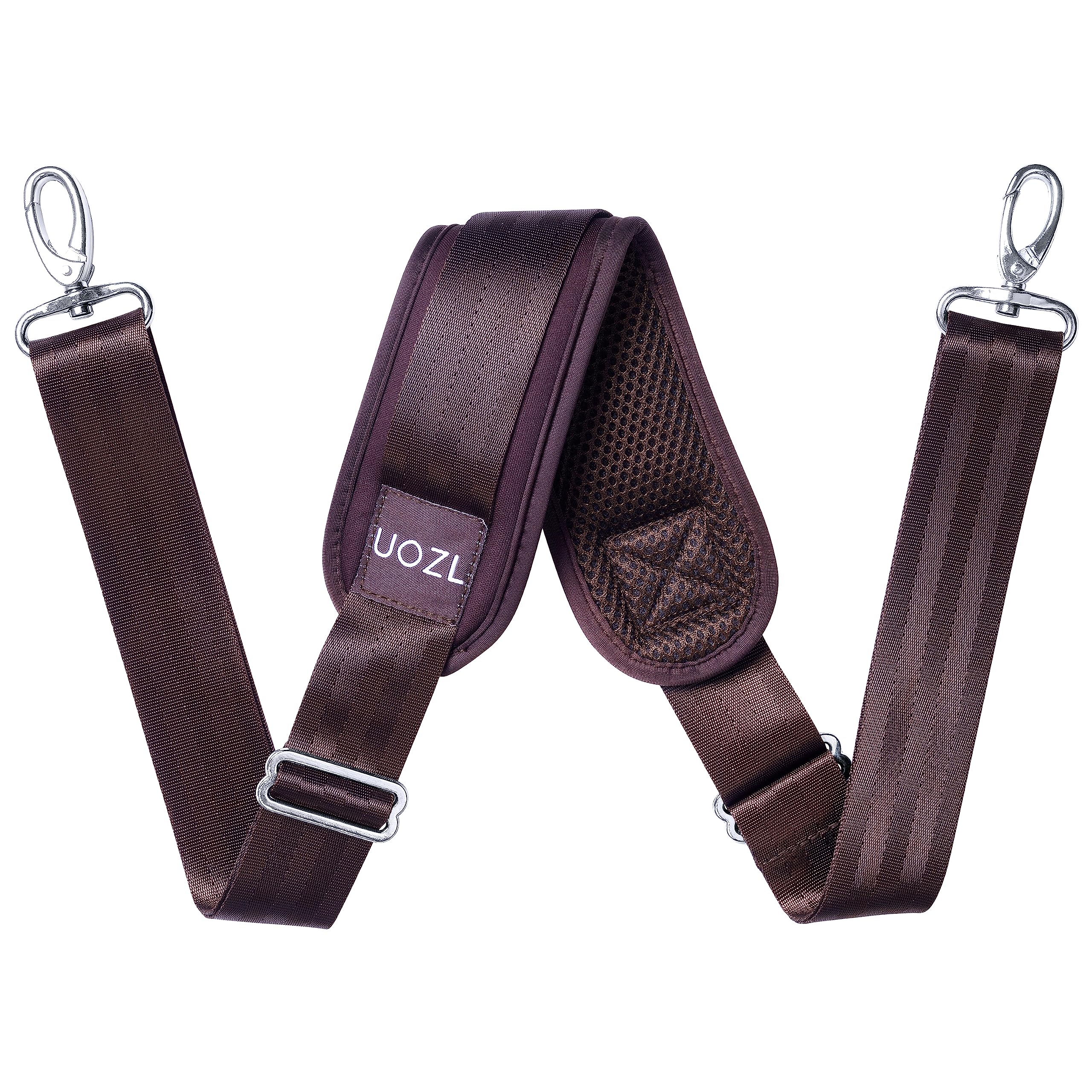 59 Inch Shoulder Straps, Soft with Ultra-Thick Fixed Shoulder Pad, Two Way Independently Adjustable Buckle Replacement Straps for Laptop Bag Messenger Bag Tool Bag Luggage,Brown