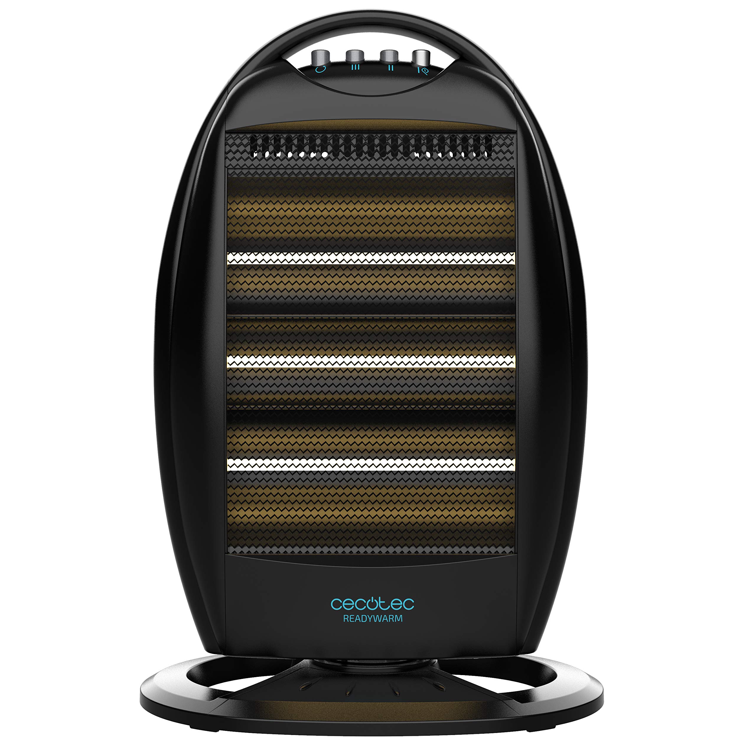 Cecotec Radiador Eléctrico Bajo Consumo Ready Warm 7100 Quartz Rotate. 1200W, Oscilación, Termostato regulable, 3 Niveles, Rejilla de seguridad, Sistema antivuelco, 10m2