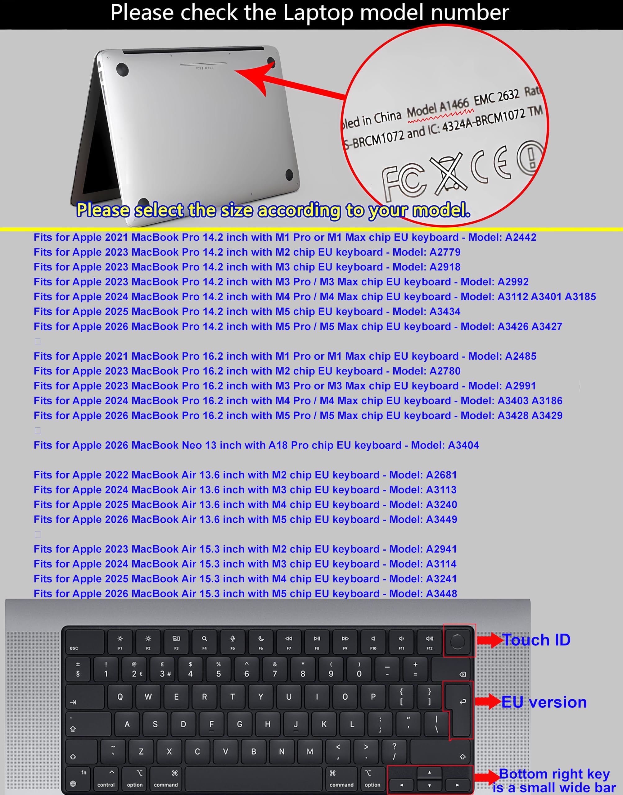 Amazon.com: XSKN Russian Black EU Version Keyboard Cover Skin for