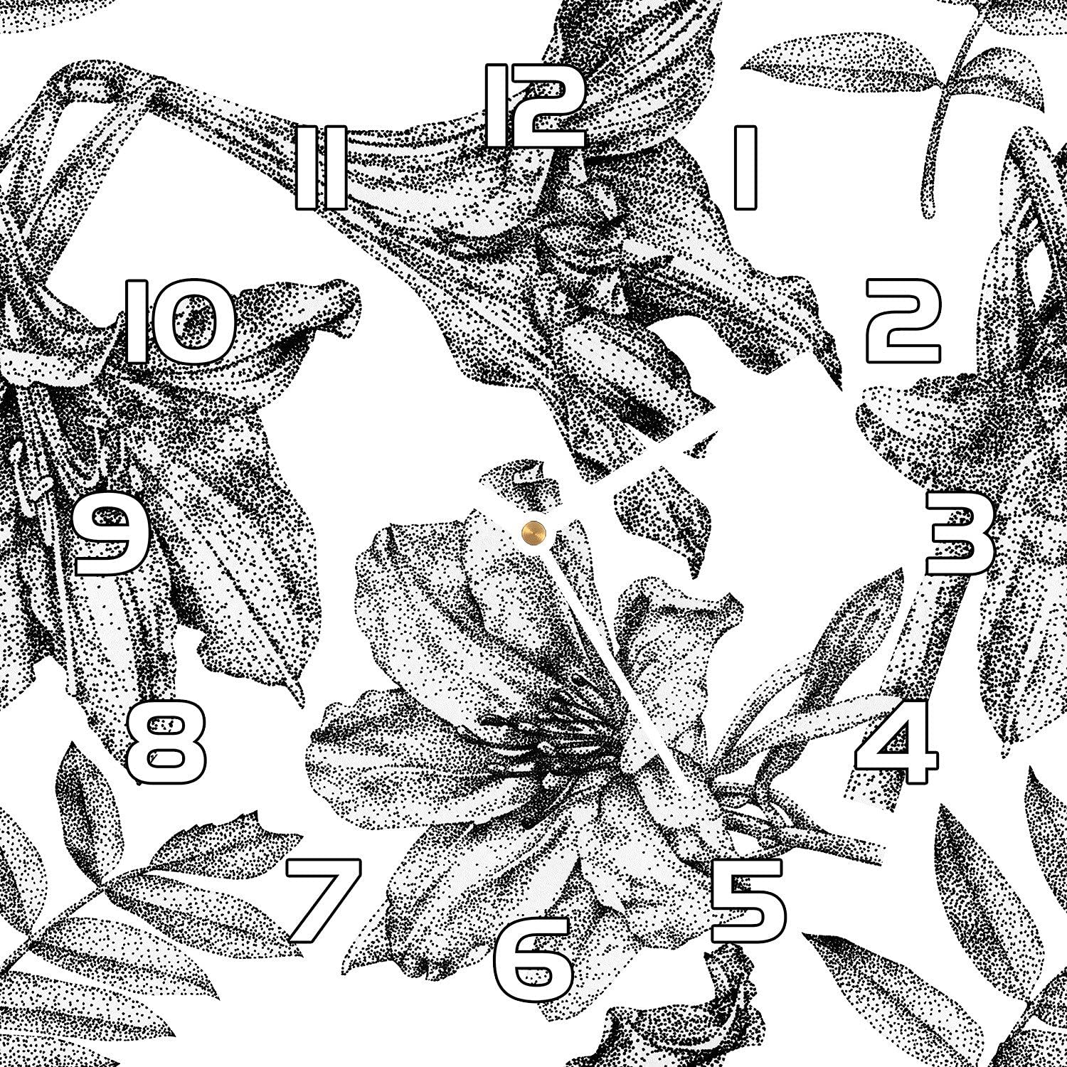 Horloge en verre design floral lillie pointillées pour une décoration de salon moderne