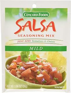 Concord Foods Mild Salsa Mix, 1.06 oz Pouches - Value Pack of 18 for Easy Homemade Salsa