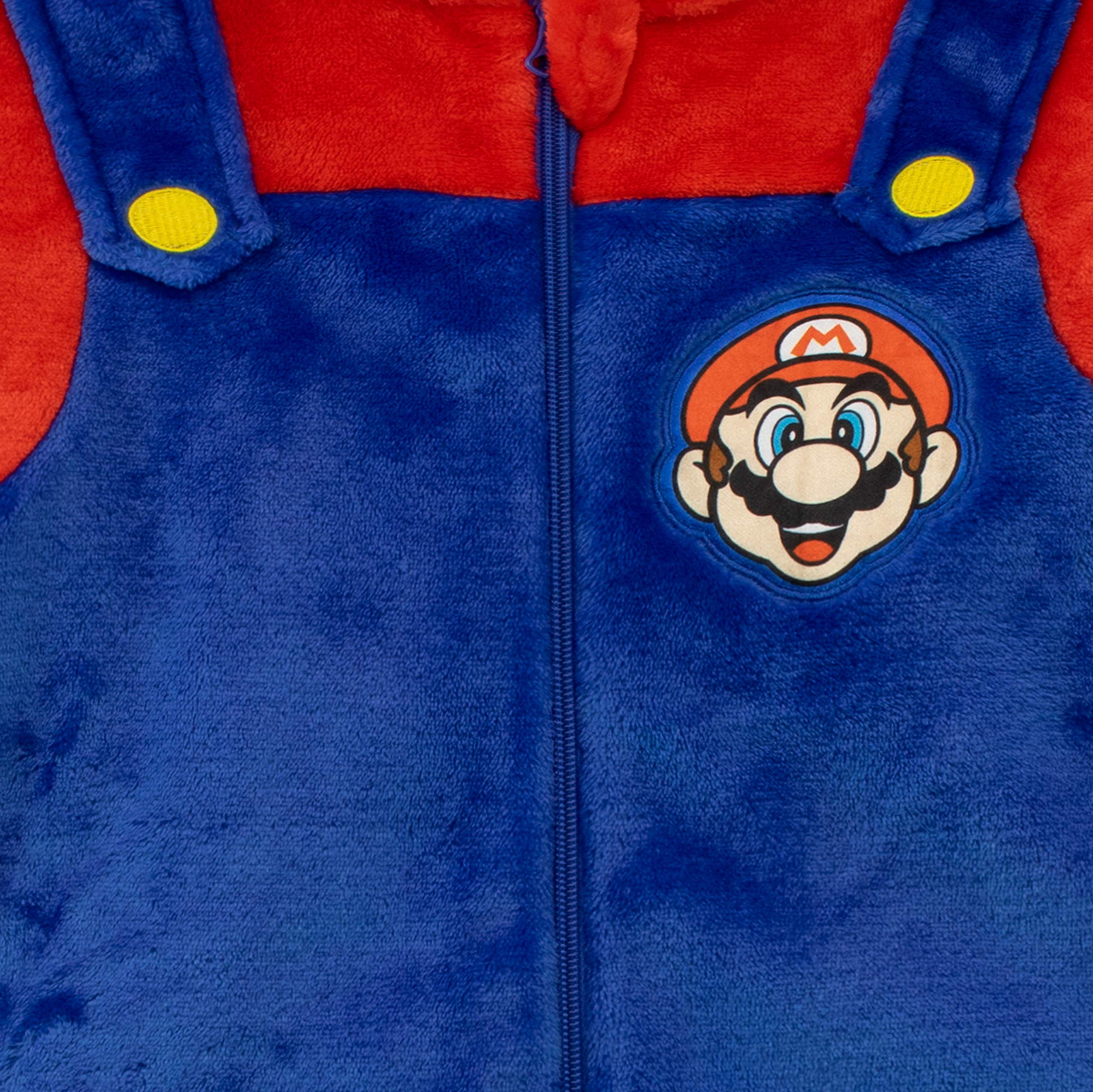 Super Mario Pigiama Intero Bambino | Onesie a Maniche Lunghe | Tuta Intera Pile Ragazzo