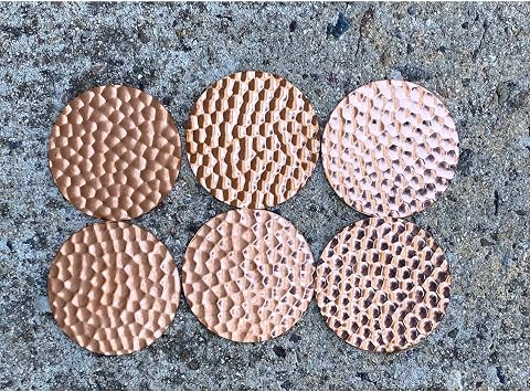 2.5 Hammered Copper Circle Blank Disc 5 Pack
