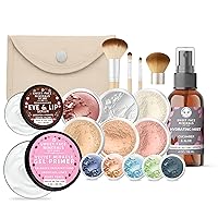 Vista 17 de IMPULSE KIT (FAIR 1) Juego de maquillaje mineral de tamaño completo, base mate, cubierta de polvo transparente