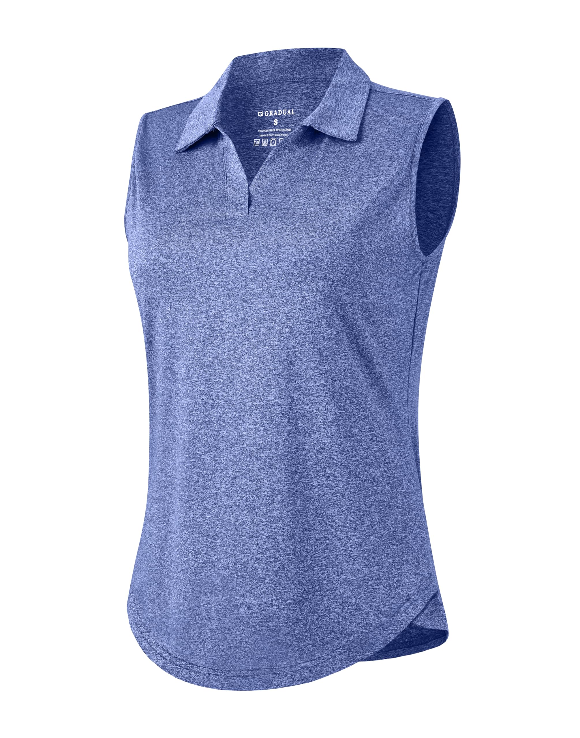 G Gradual Sleeveless Golf Shirts for Women Collared V Neck Tennis Tank Top Cooling Polo UPF 50+ Quick Dry Lightweight