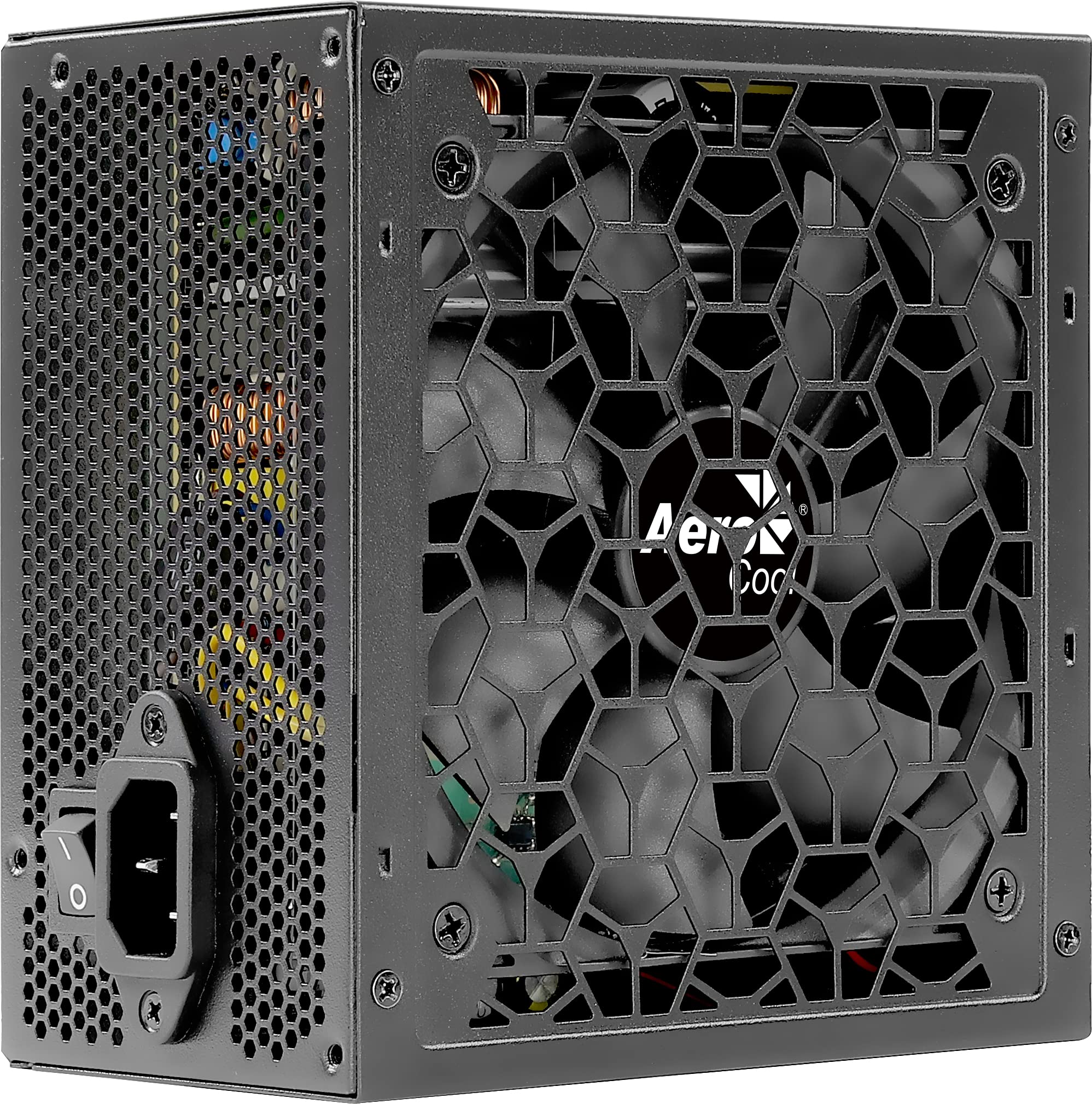 Aerocool AEROW650, Fuente de Alimentación PC 650W, 80Plus White 230V EU, ATX 12V, Ventilador 12cm, Negro