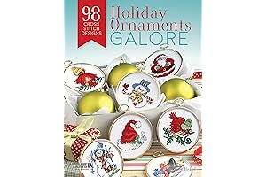 Leisure Arts XStitch Holiday OrnmntsGalorBk