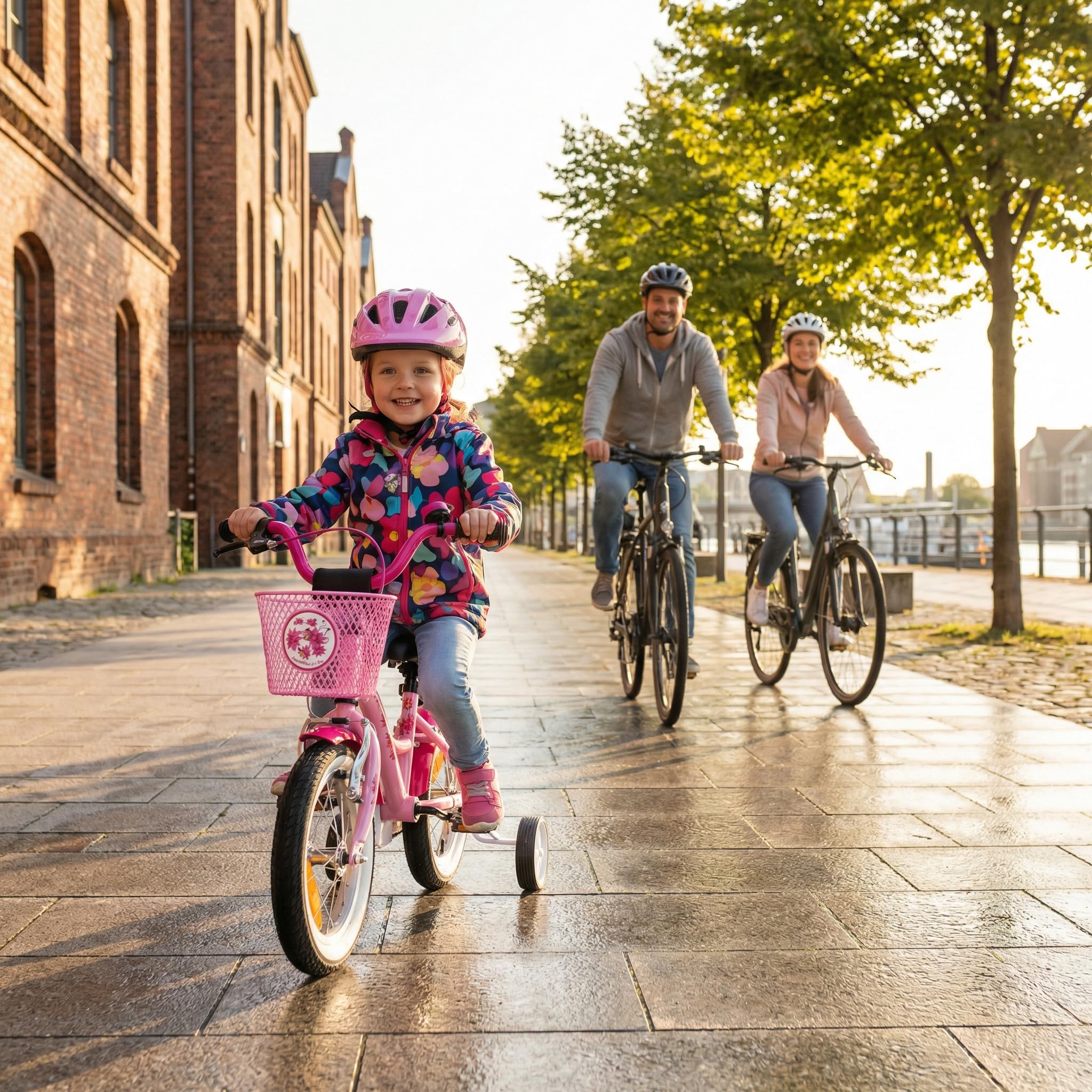 PROMETHEUS BICYCLES Kinderfahrrad ab 3 Jahren - Mädchenfahrrad 12 Zoll Kinder Fahrrad Mädchen Fahrrad Kinder mit Stützräder Rücktrittbremse in Rosa