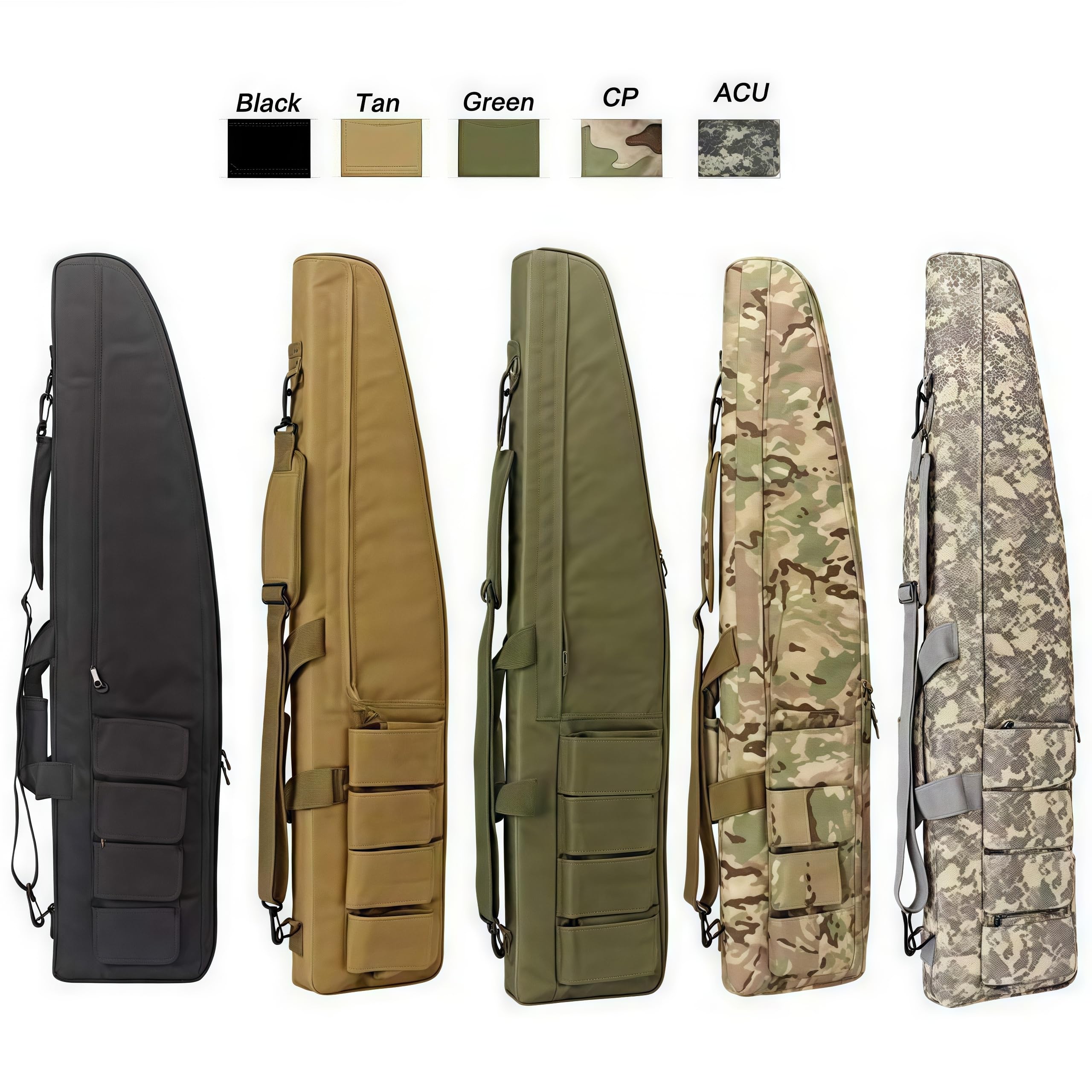 95cm Jeu de Guerre Militaire Sac de Pistolet Tactique Durable Antidérapant Résistant à l'eau Équipement de Chasse Pistolet à air comprimé Étui de Protection (5 Couleurs en Option)