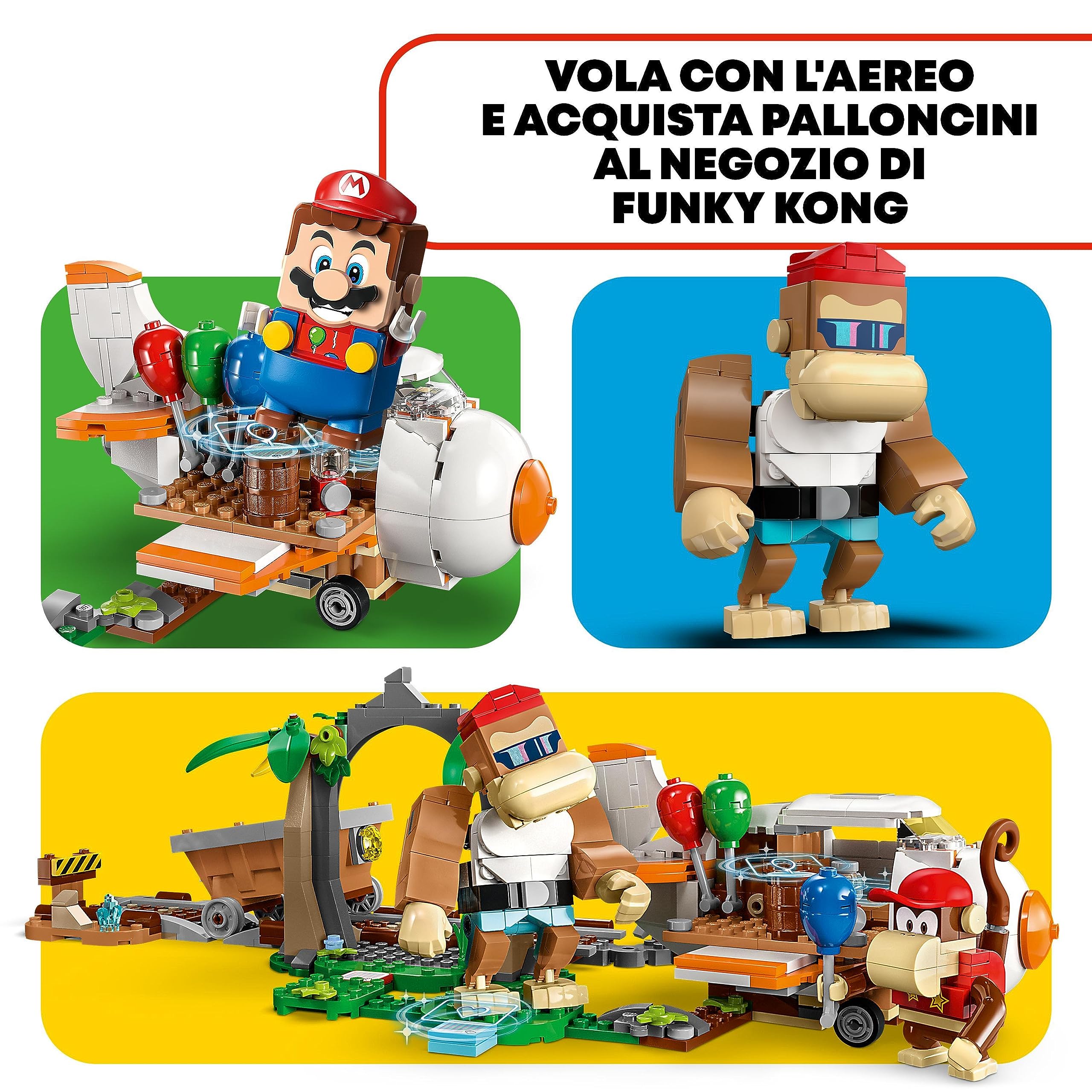 LEGO Super Mario Pack di Espansione Corsa nella Miniera di Diddy Kong con Aereo Giocattolo e 4 Personaggi, Giochi per Bambini e Bambine per Costruire un Livello del Videogioco, Idea Regalo 71425