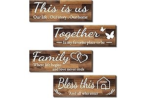 4 Pieces THIS IS US Rustic Farmhouse Wall Decorations for Living Room Modern