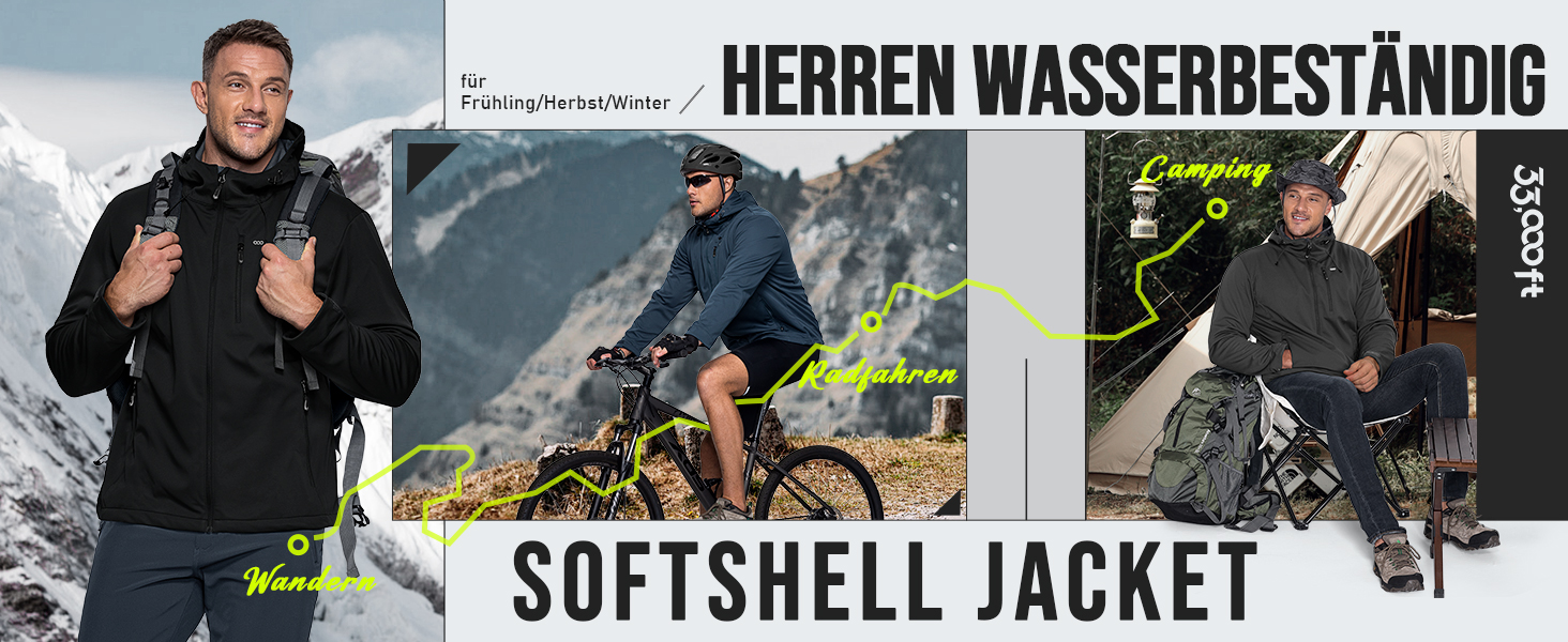 Regenjacke Herren Leicht & Wasserdicht - Atmungsaktive Softshell Für Outdoor