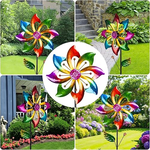 Miniatura 6 de 2 paquetes de molinos de viento para exteriores, molino de viento para patio, molinetes, molinillos de viento para patio, jardín, molinillos de