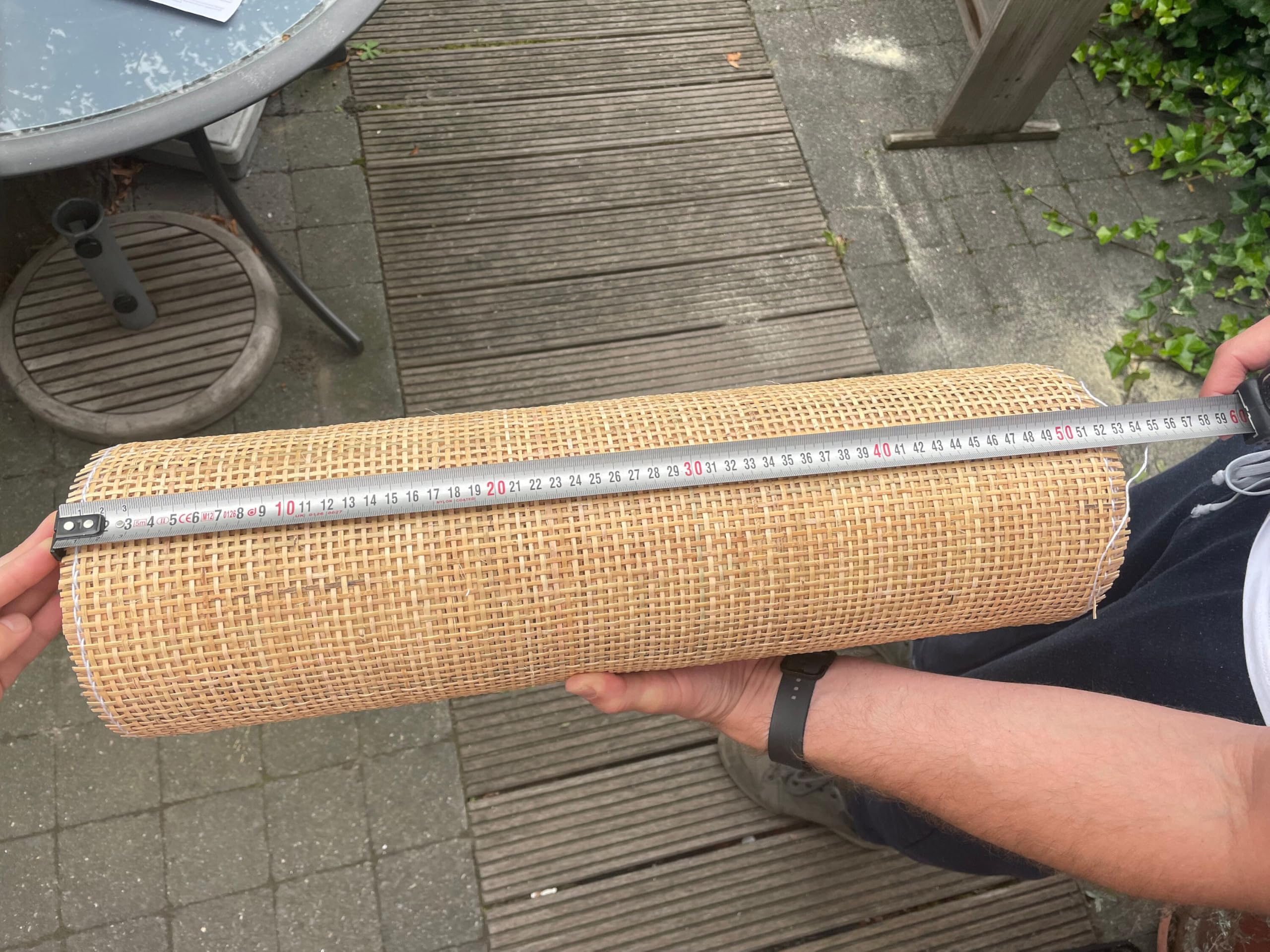 Ratan Rollo Mimbre, 60 x 200 cm Natural Mimbre Rollo, Ratan, Rejilla Mimbre, Mimbre, Silla Ratan, Rattan, Estera de ratán, Ratán Natural para muebles, Tela para Silla, Armario, Decoración del hogar