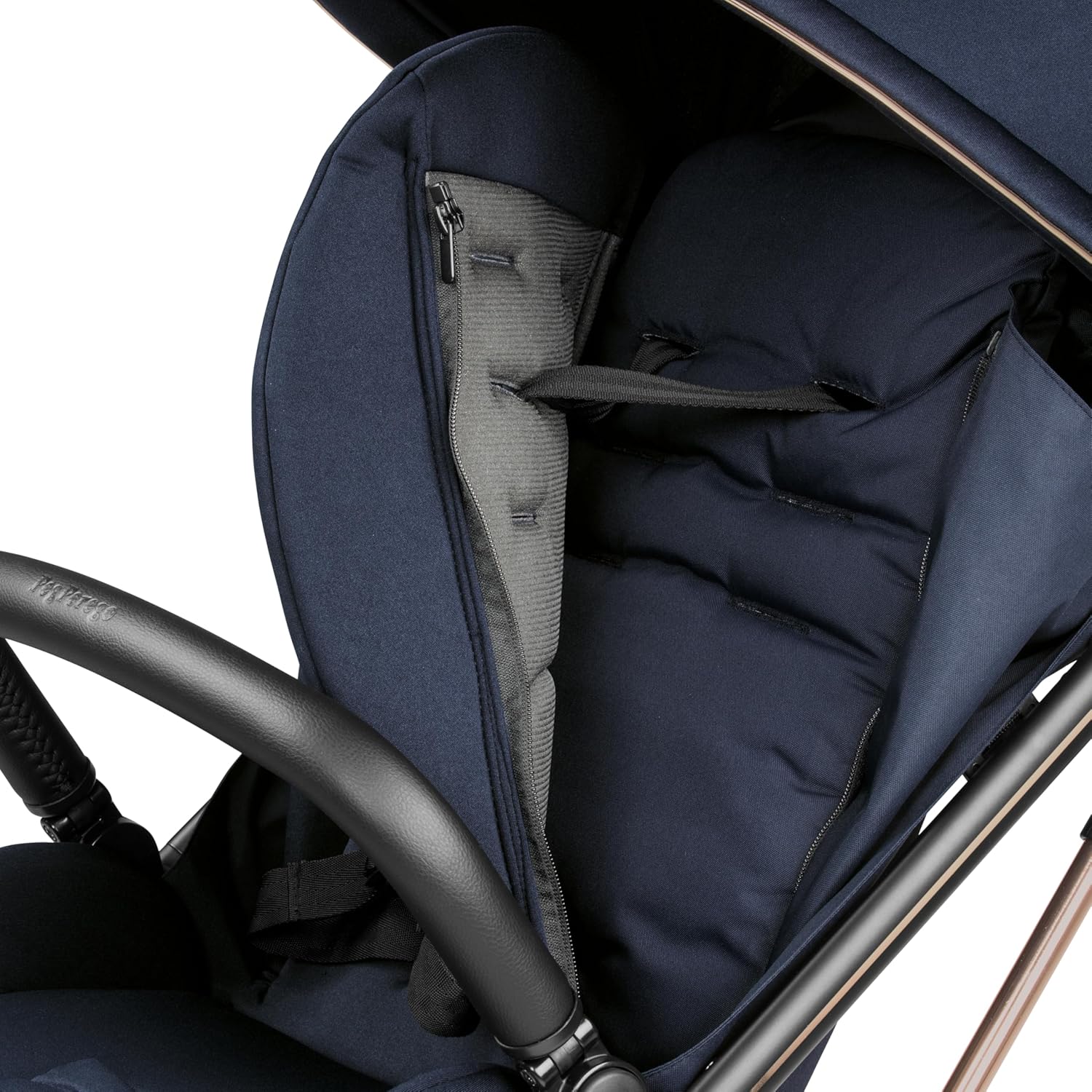 Peg Perego Selfie Plus Lightweight and Compact Stroller- Blue Shine (Blue & Copper)