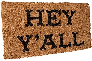 Creative Co-Op Hey Y'all Natural Coir Doormat