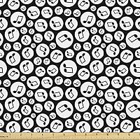 Vista 47 de Ambesonne Tela de Mariposas por Yarda, Patrones de Mariposas Estacionales Alegres Selva Tropical Naturaleza Salvaje Ilustración, Tela Decorativa