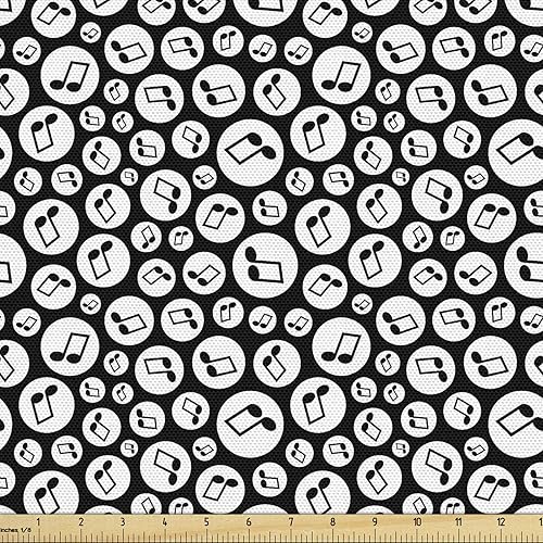 Miniatura 47 de Ambesonne Tela de Mariposas por Yarda, Patrones de Mariposas Estacionales Alegres Selva Tropical Naturaleza Salvaje Ilustración, Tela Decorativa