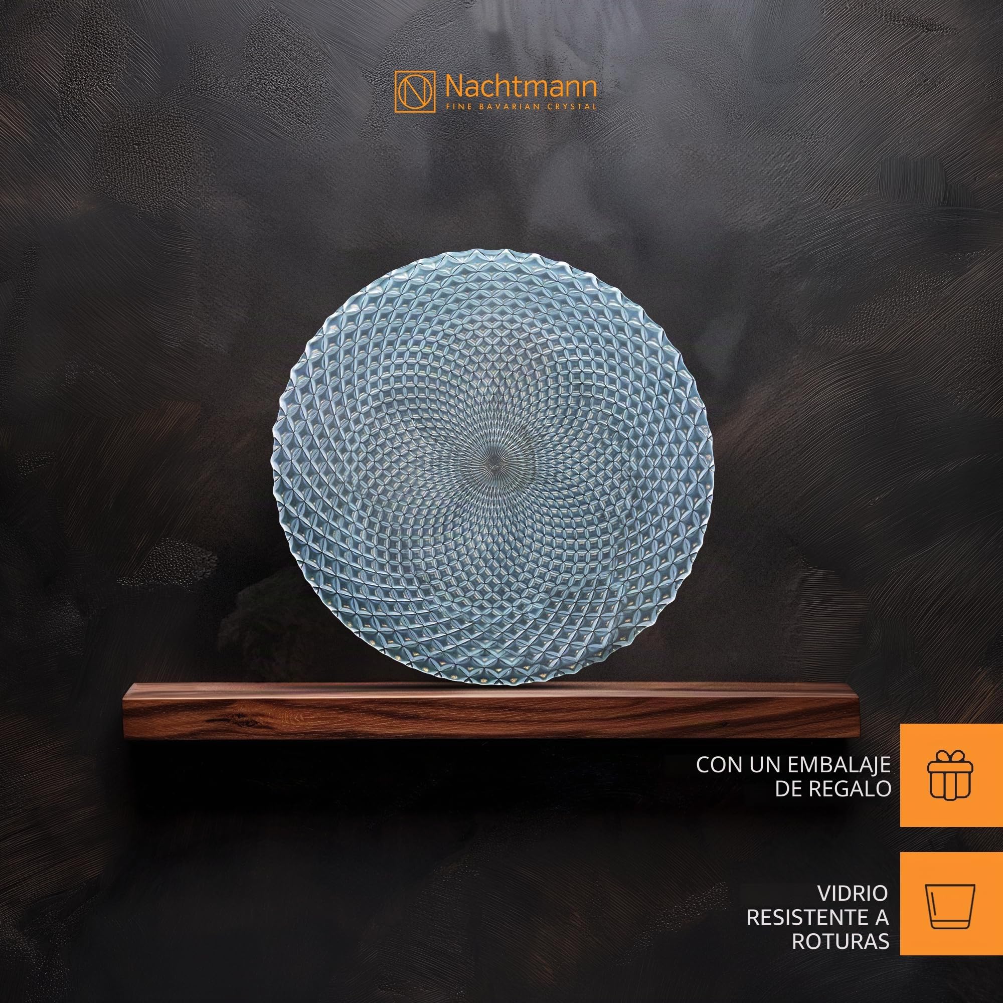 Nachtmann 0089995-0 - Juego de 2 platos llanos (cristal, 32 cm), color marrón
