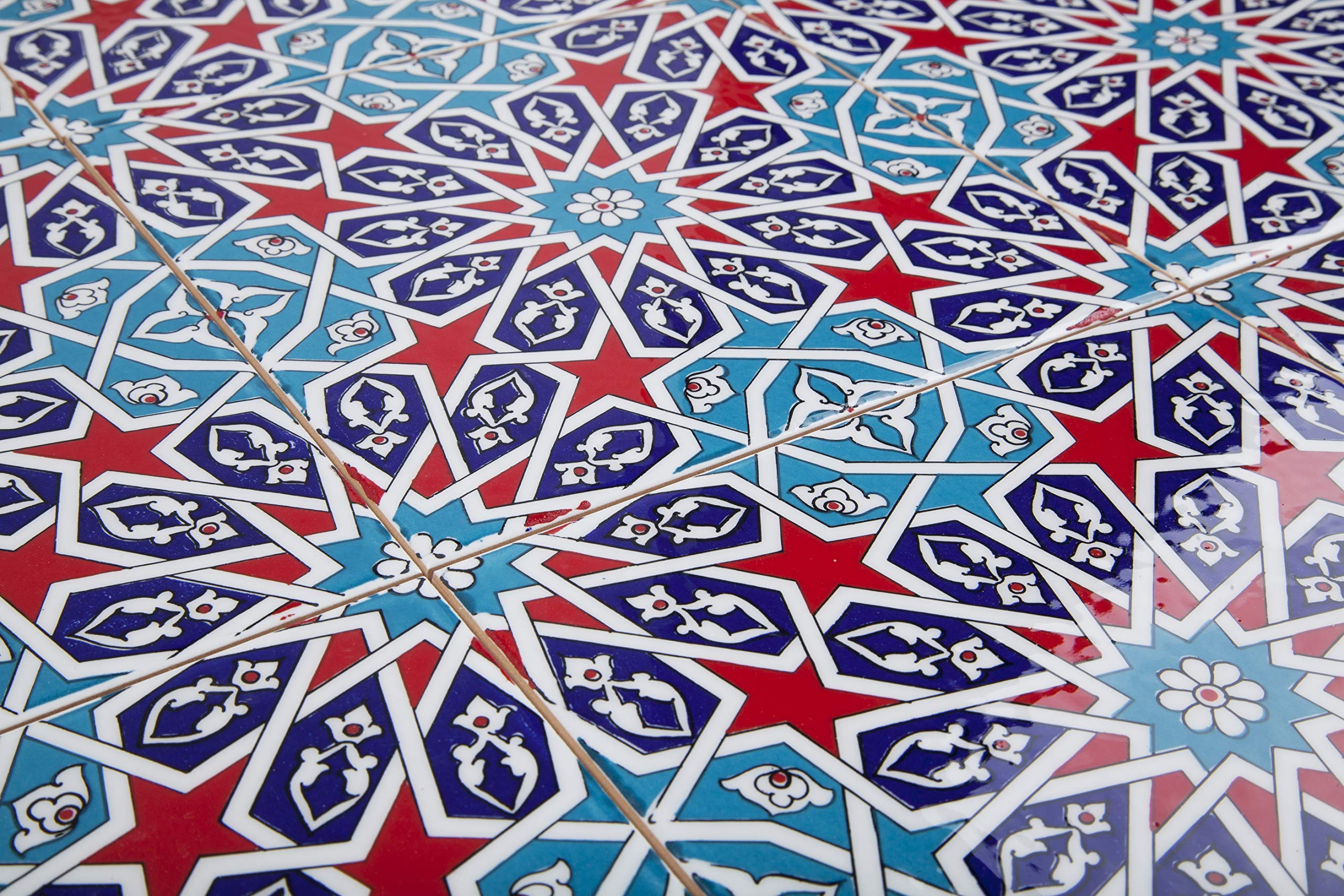 Cerames Asli- Keramische Wandfliesen für Bad und Küche im Mosaikstil - 1 Packung mit 12 dekorativen Fliesen (0,48m2) aus der Türkei - 20x20 cm - Ideal für Rückwand Küche oder Wandfliesen Bad