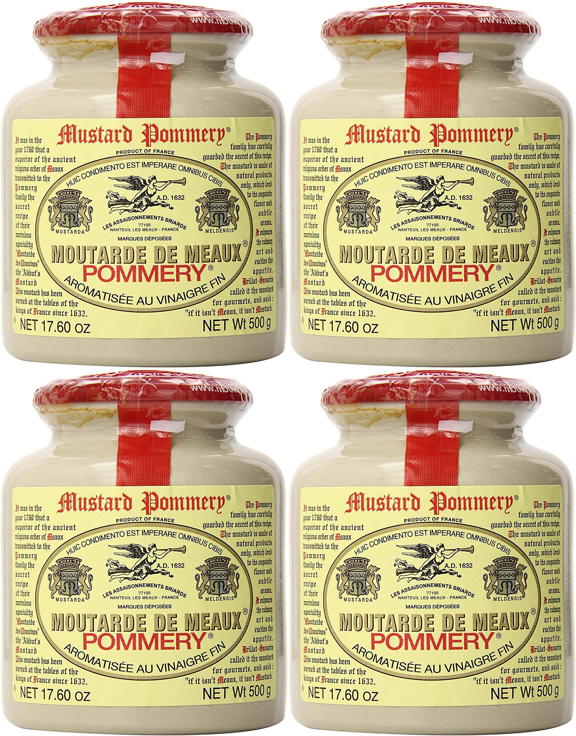 Pommery Meaux Mustard Stone Jar, 17.6-Ounce Pack of 4