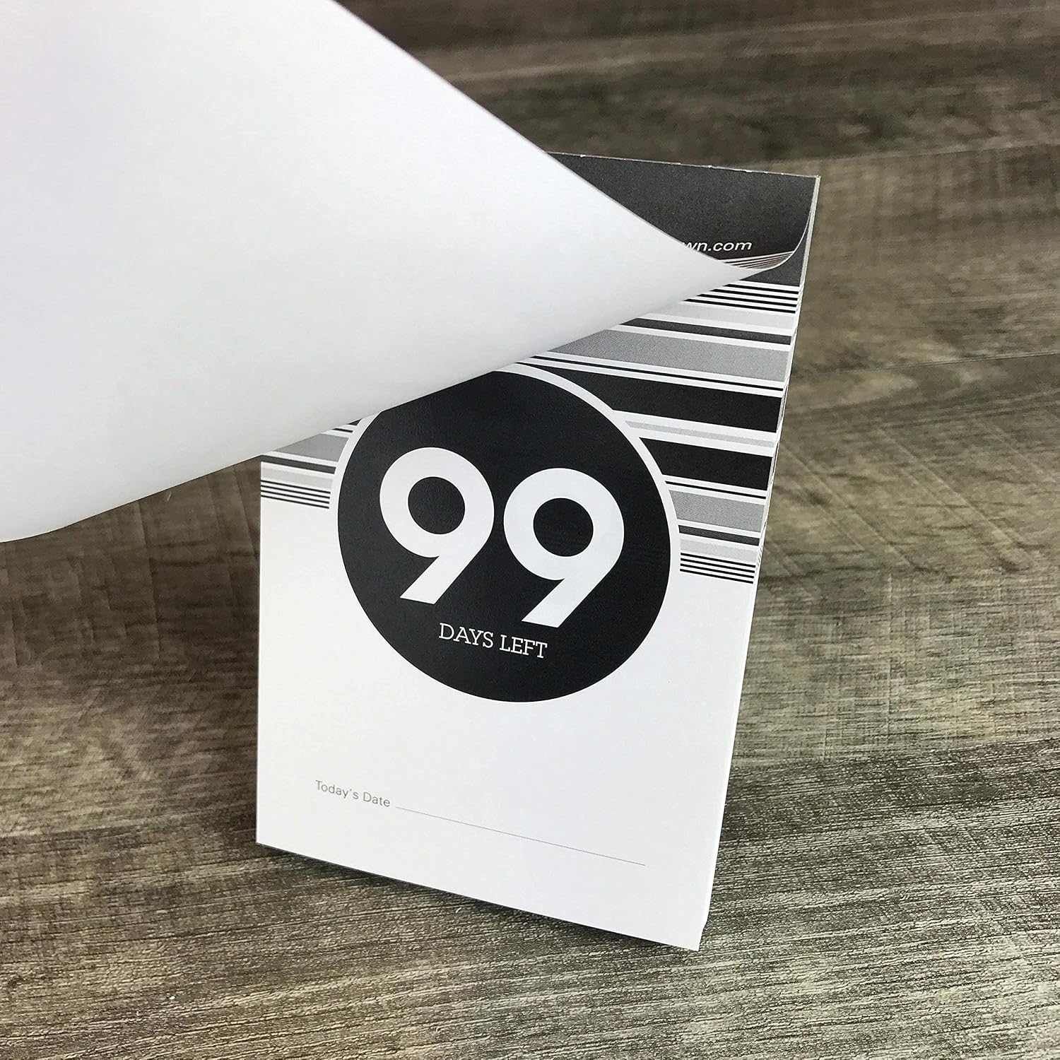 100-Day Event, Goal and Occasion Tear Away Count Down Calendar (White and Black, Desktop)