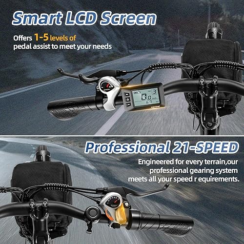 Miniatura 7 de Vivi M026TGB Bicicleta eléctrica de 26 pulgadas para adultos, bicicleta de montaña eléctrica plegable de pico de 750 W, bicicleta eléctrica de