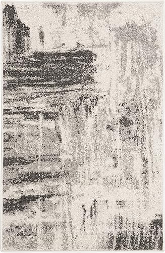 Miniatura 29 de SAFAVIEH Adirondack Collection - Alfombra de área de 6 x 9 pies, marfil y gris, diseño abstracto moderno, no desprende pelusa y de fácil cuidado
