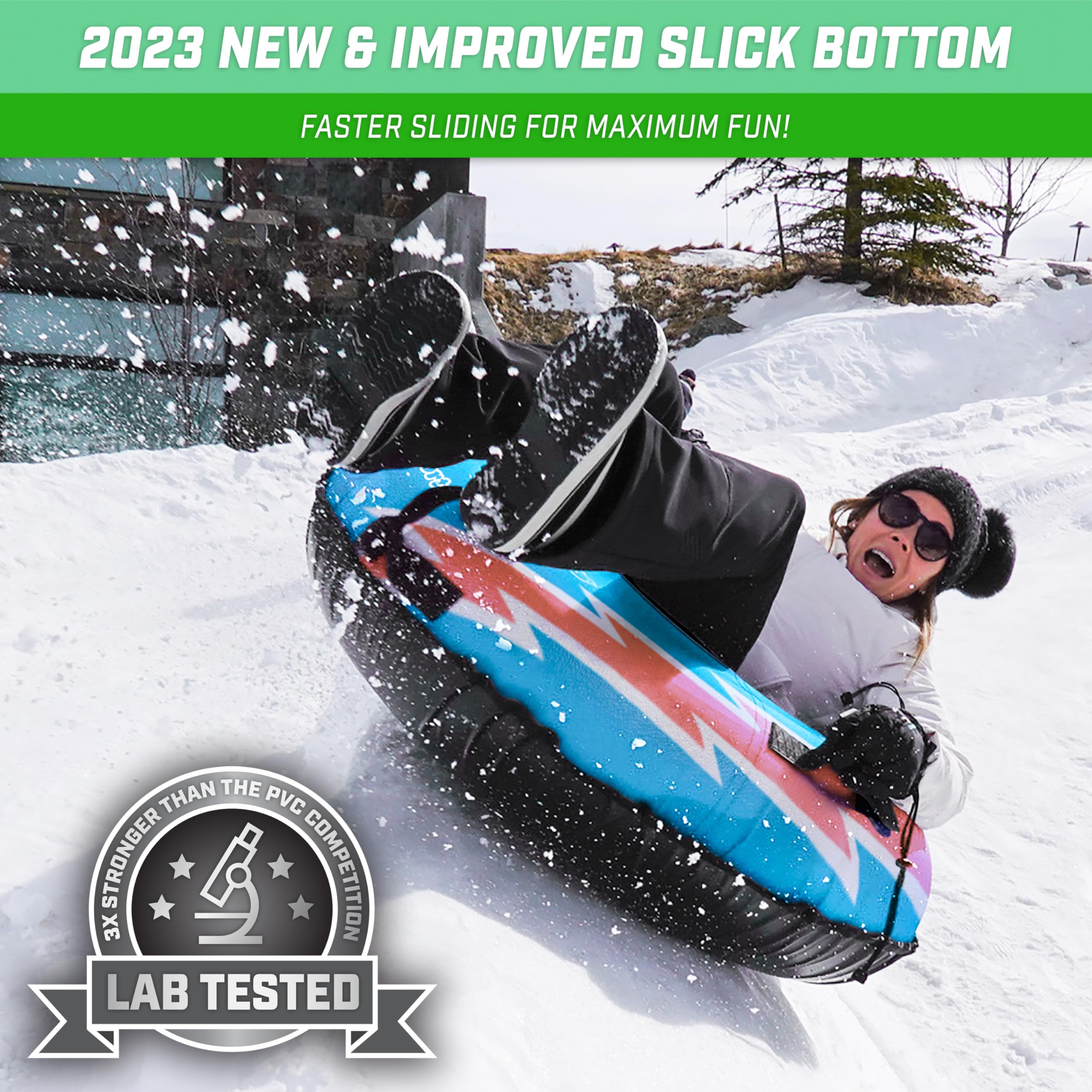 GoSports Tube à Neige d'hiver Robuste de 111,8 cm avec Housse en Toile de qualité supérieure – Traîneau de qualité Commerciale – Choisissez Votre Style